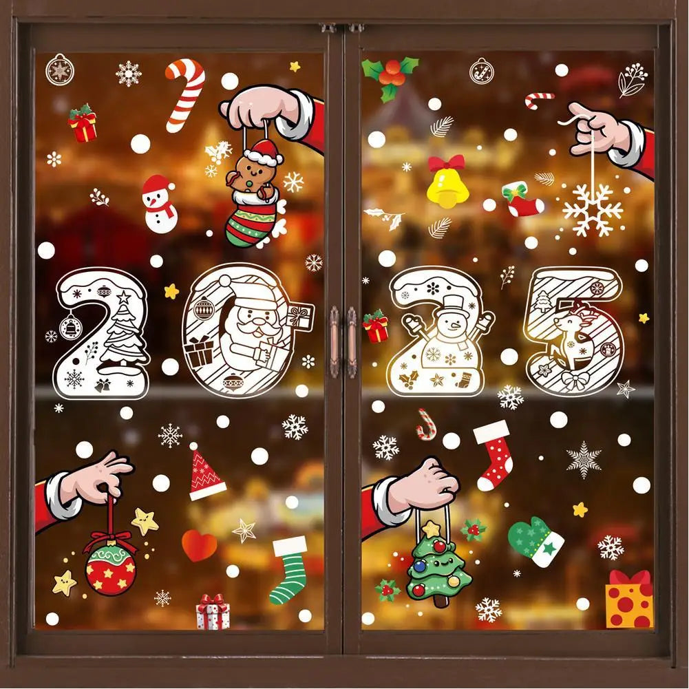 Festive Stained Glass Window Clings for Christmas - Image 25