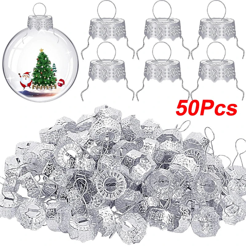 50/100PCS Gold & Silver Christmas Tree Caps - Image 8