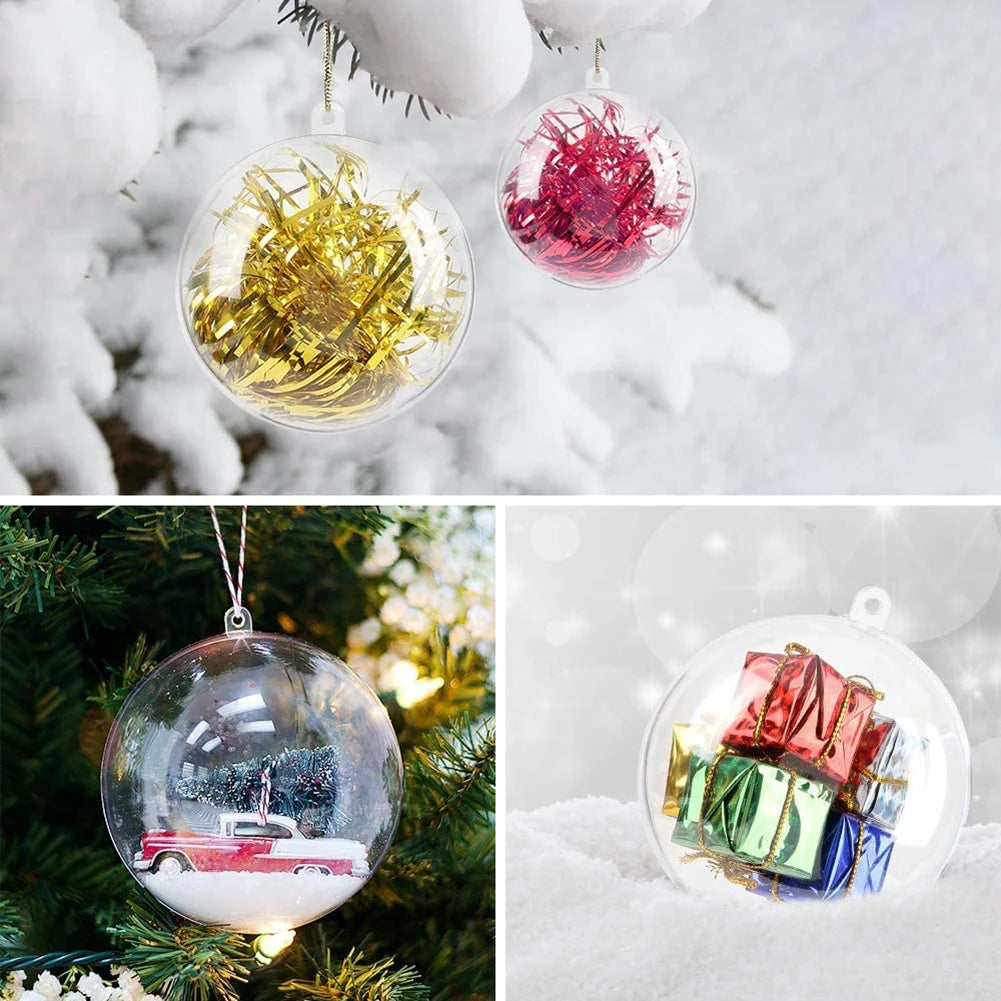 10Pcs Fillable Christmas Clear Ornaments for Decor - Image 6
