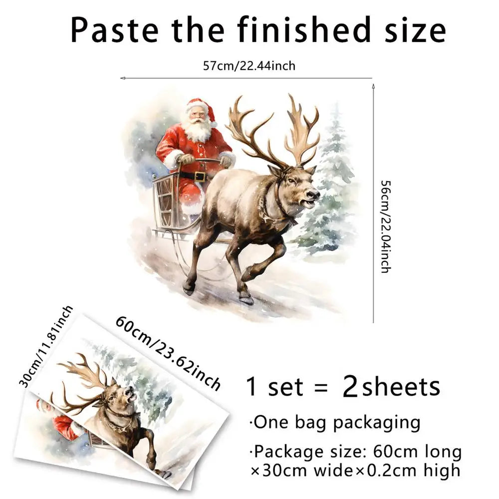 Santa Claus & Reindeer Christmas Wall Decals - Image 11
