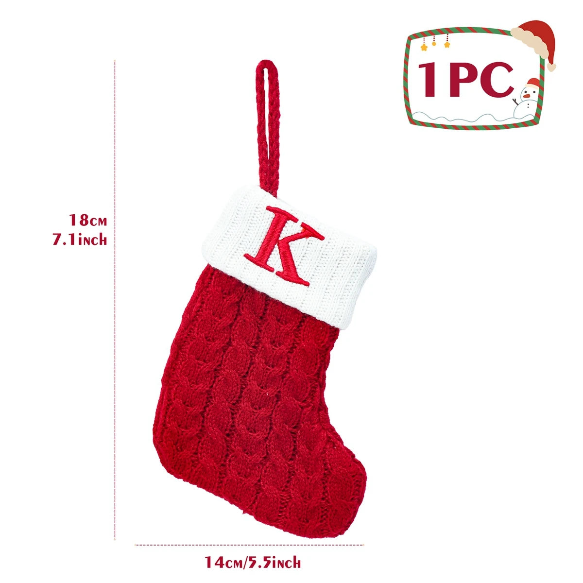 Knitted Snowflake Christmas Stocking Decoration Gift - Image 16