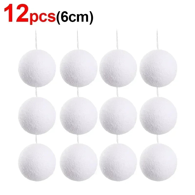 Snowy White Foam Christmas Balls for Festive Decor - Image 4