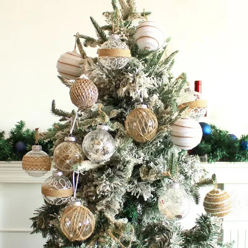9PCS Brown & Transparent Christmas Tree Ornaments - Image 14