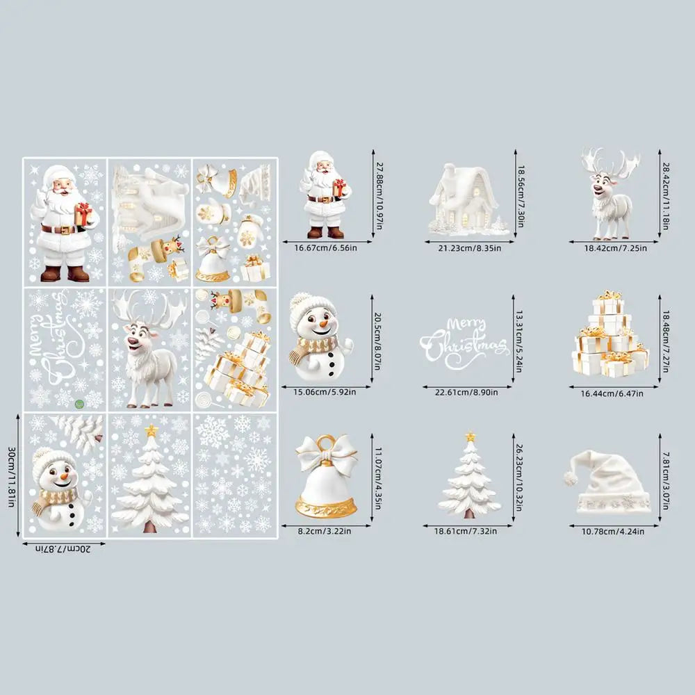 Double-Sided Christmas Snowflake Window Clings - Image 12