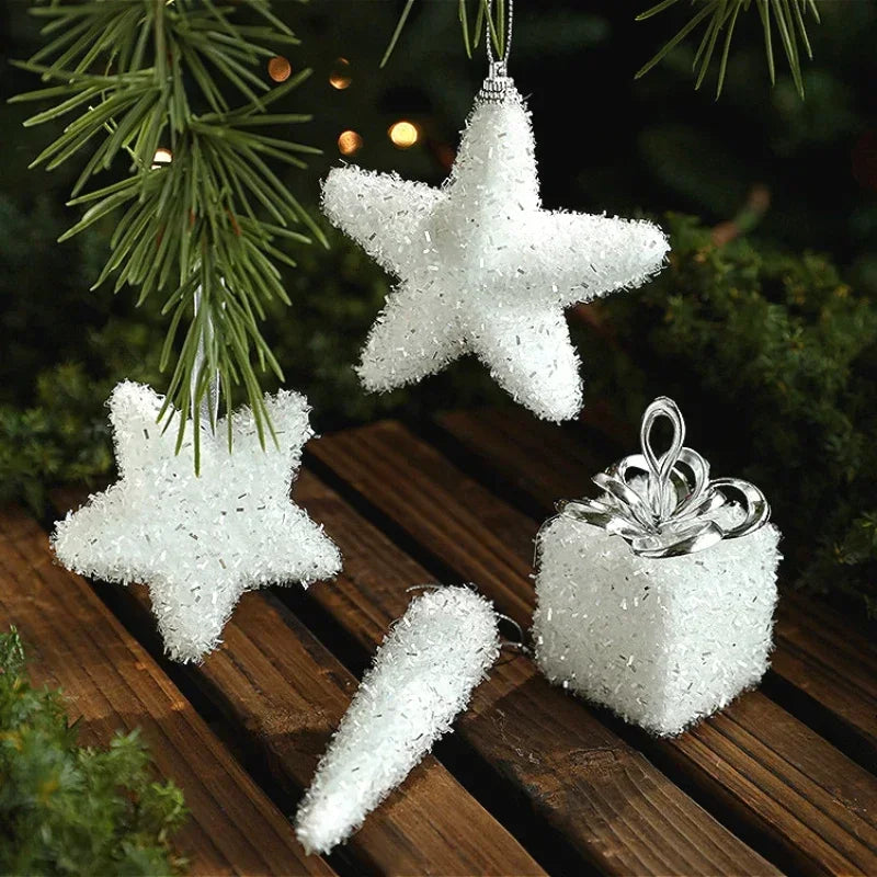 Snowy White Foam Christmas Tree Hangings - Image 10