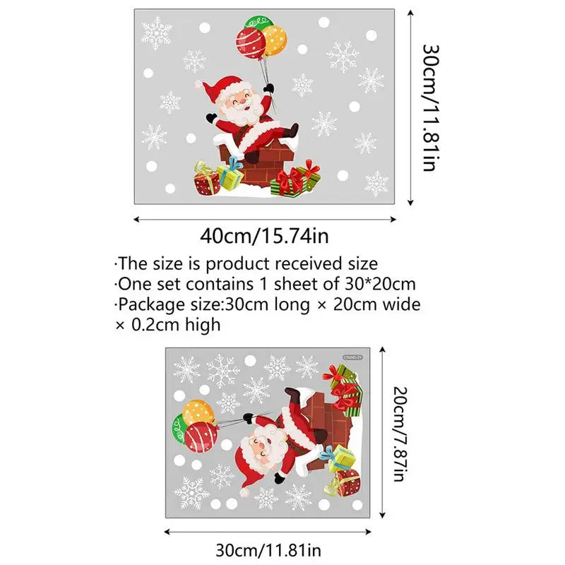 Festive Santa Claus & Snowflake Window Clings - Image 6