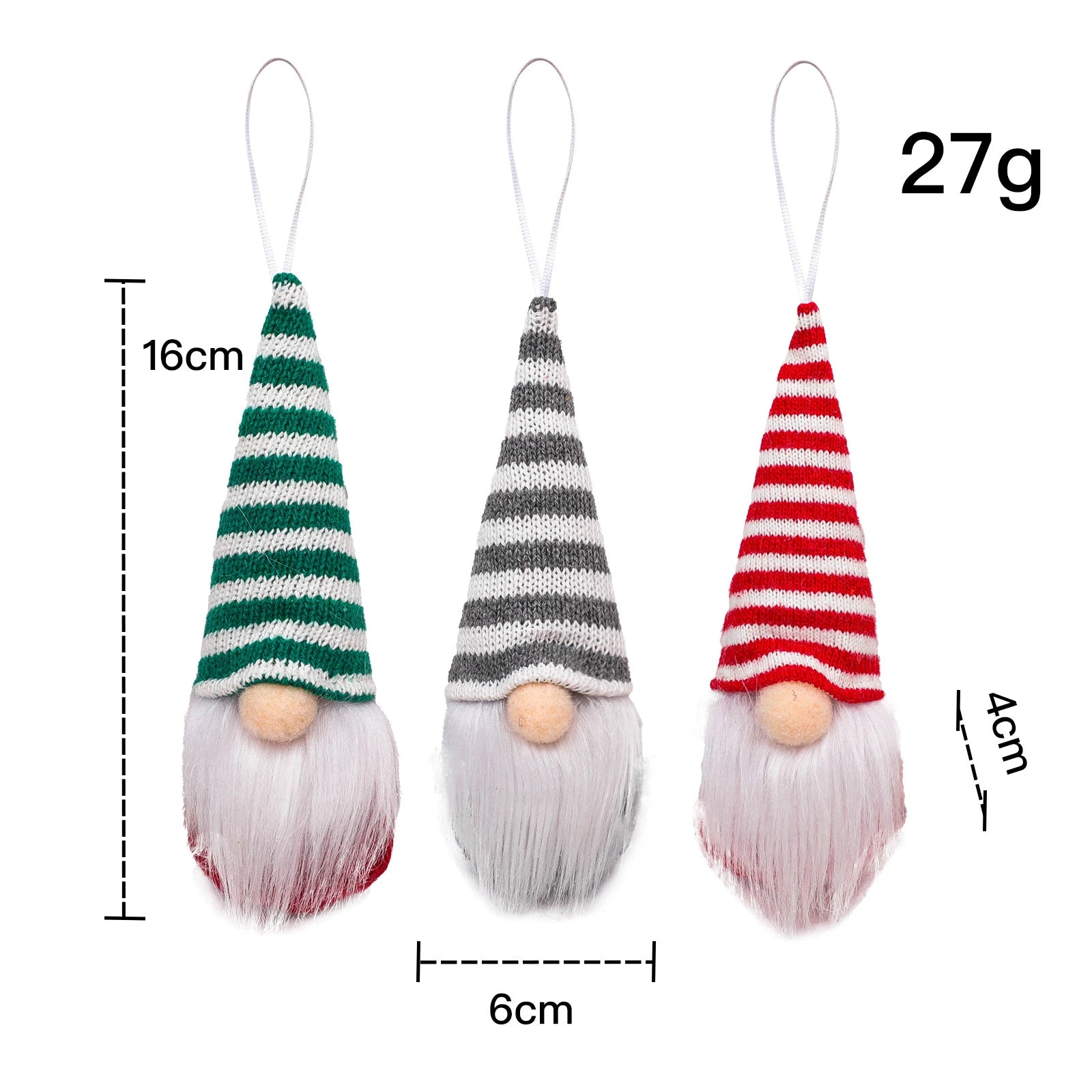 Set of 3 Christmas Gnome Elf Ornaments - Image 12