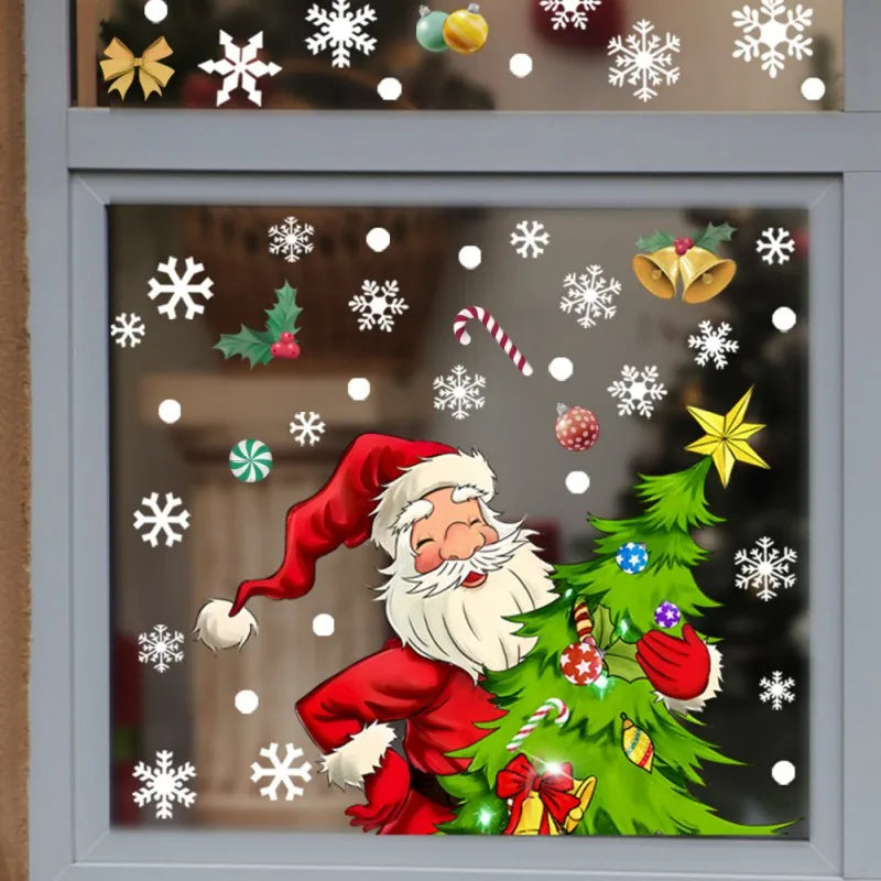 Festive Santa and Snowflake Window Stickers - Image 17