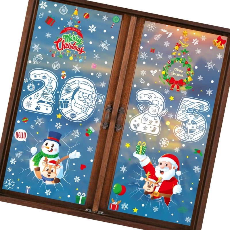 Festive Double-Sided Christmas Window Stickers - Image 9