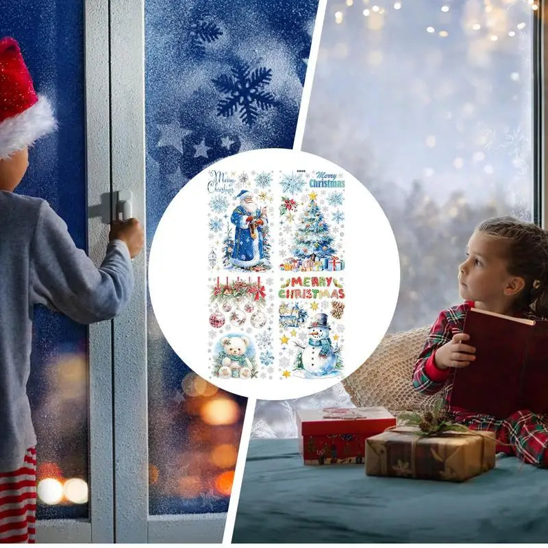 Festive Removable Christmas Window Clings - Set of 4 - Image 9