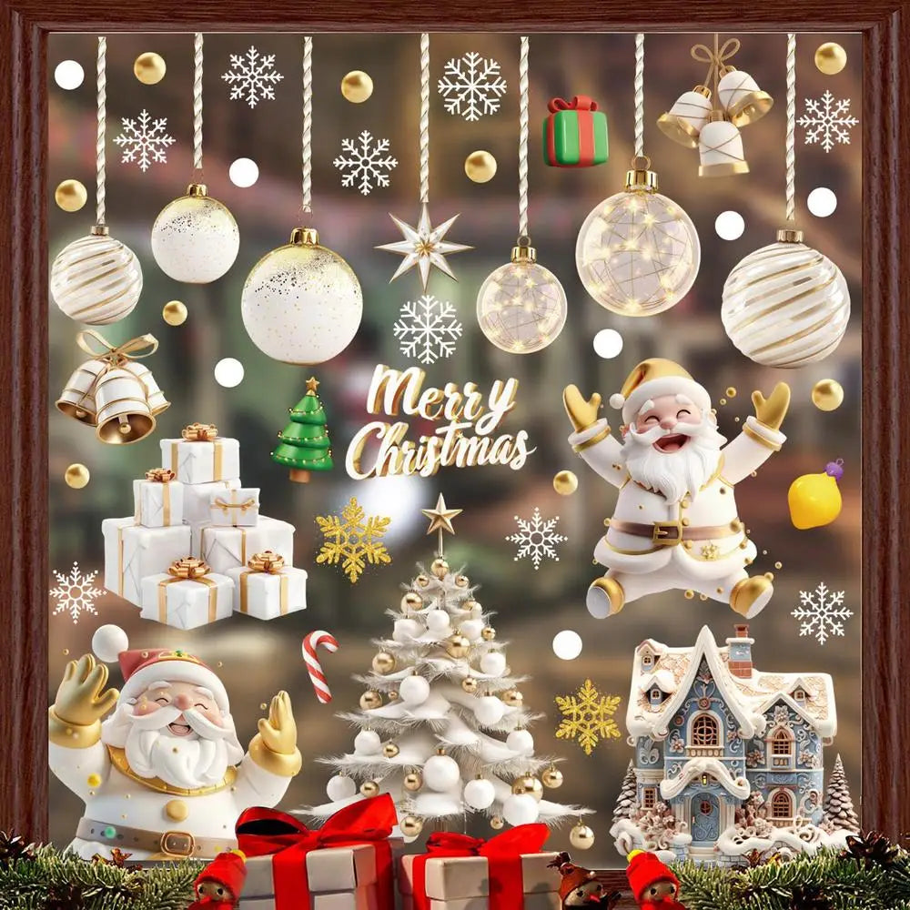 Festive Christmas Window Clings: Snowman & Santa - Image 8