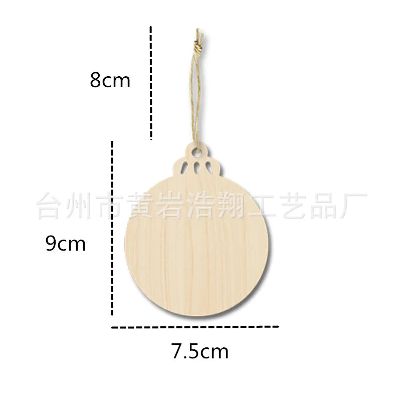 10PCS Unfinished Wooden Christmas Tree Ornaments - Image 3