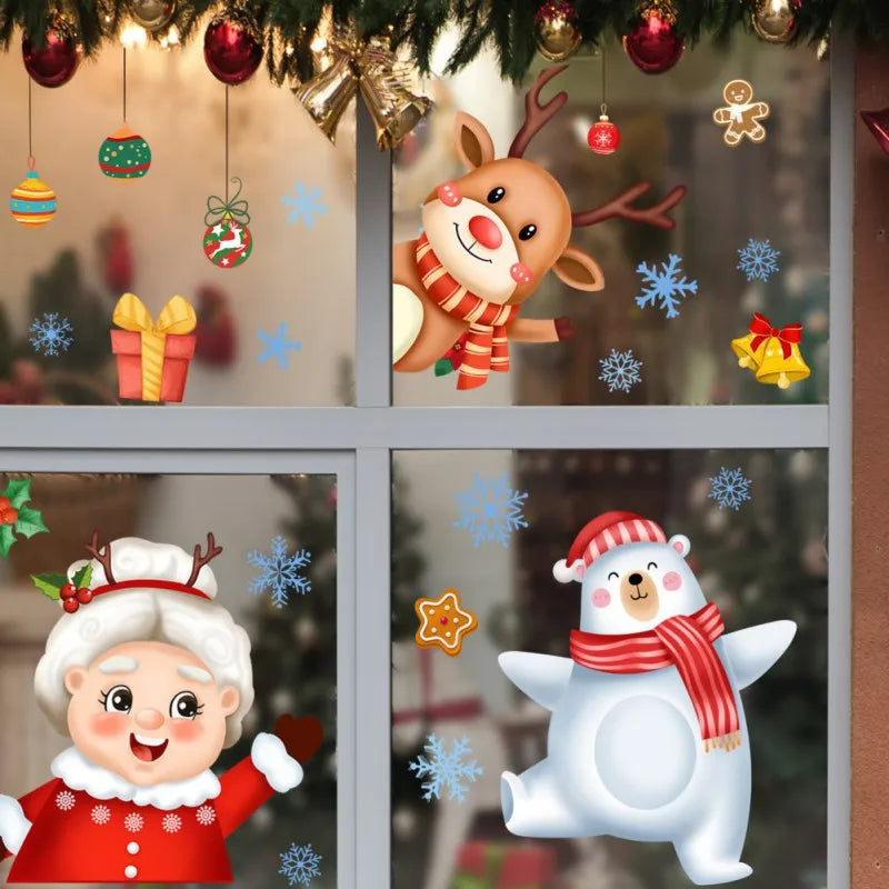 Festive Santa and Snowflake Window Stickers - Image 25