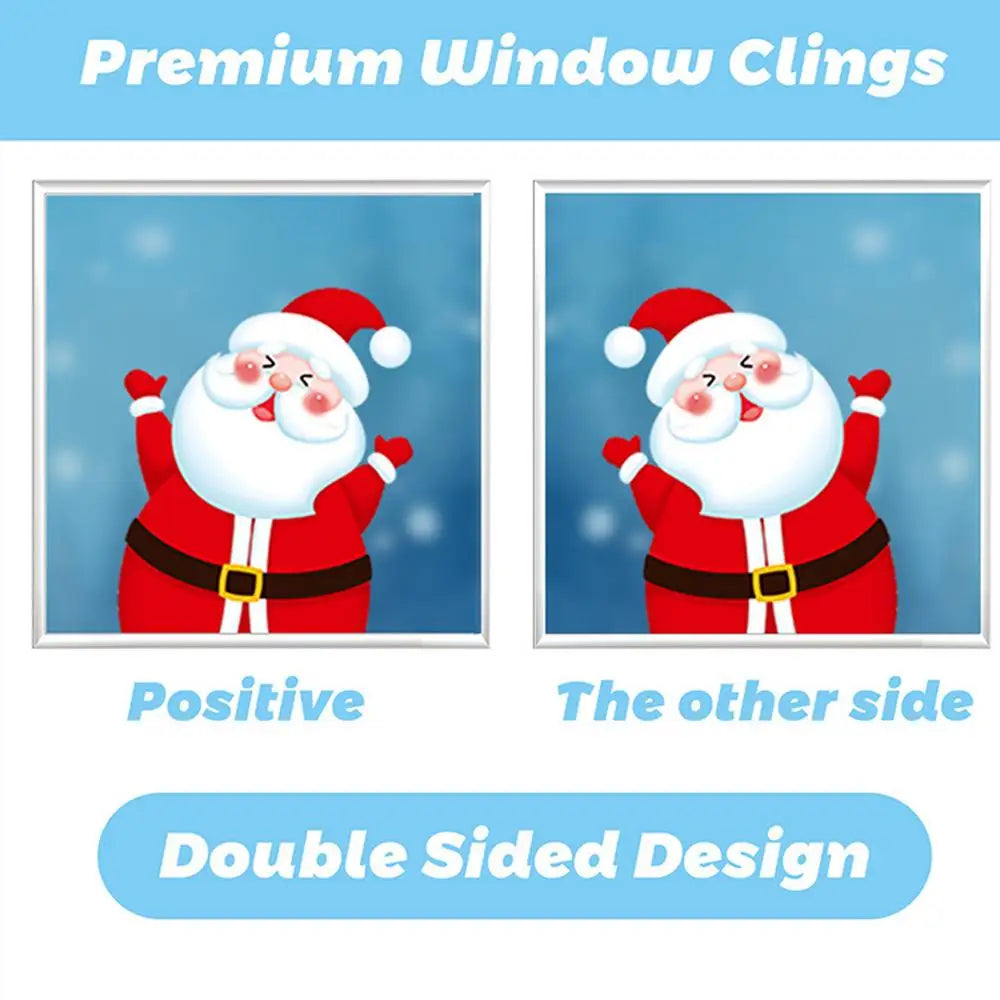 Festive Snowflake & Santa Window Clings 9 Sheets - Image 10