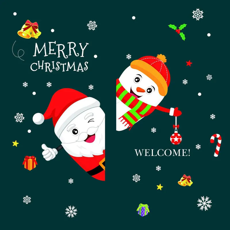 Festive Christmas Window Stickers for Home Decor