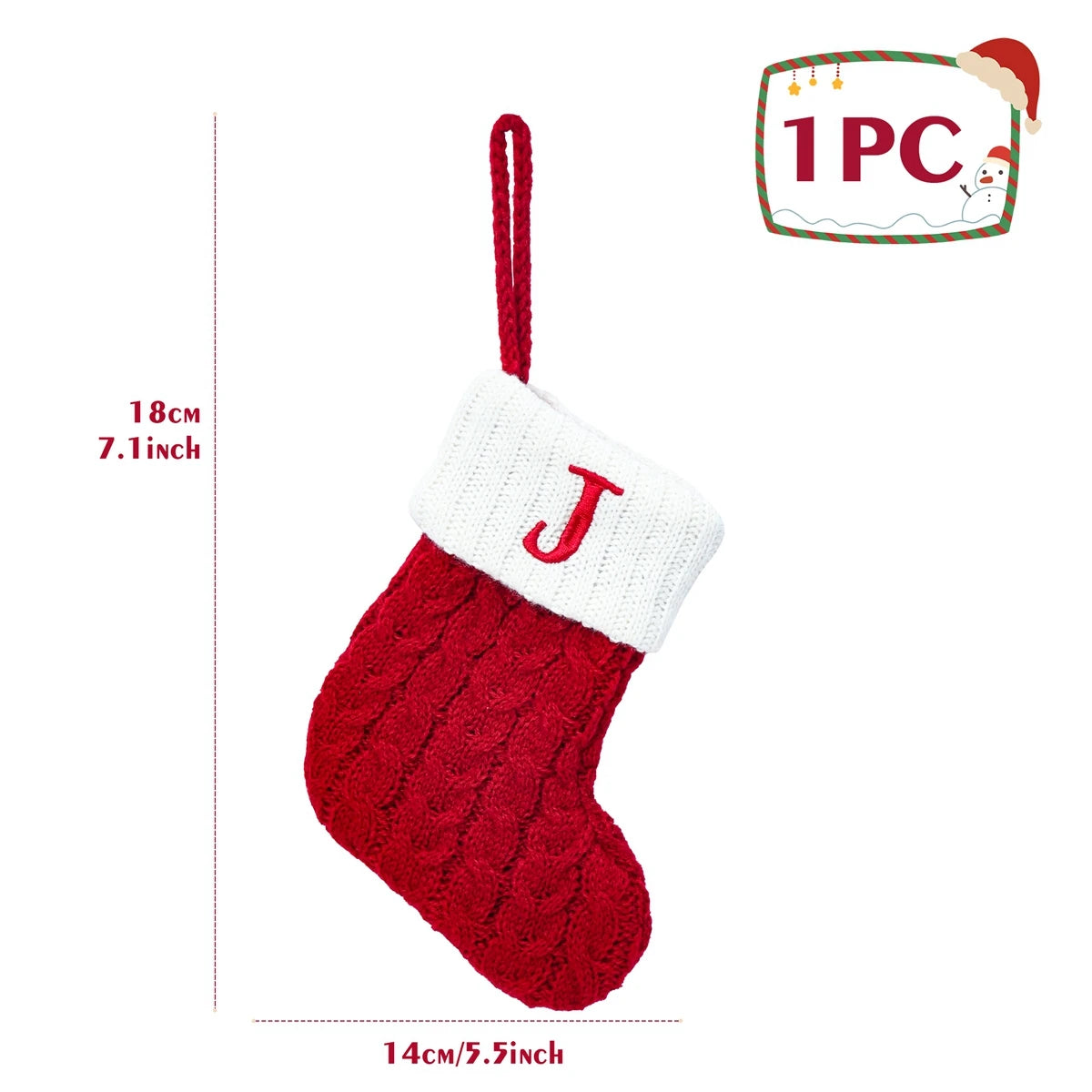 Knitted Snowflake Christmas Stocking Decoration Gift - Image 15