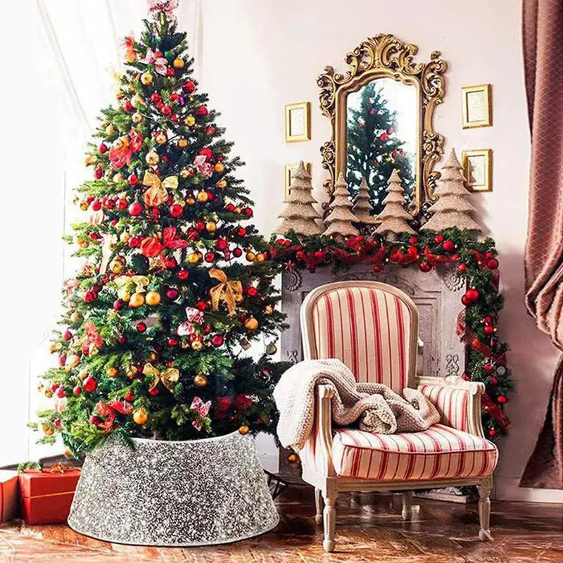 Sparkling Sequin Christmas Skirt for Festive Decor - Image 7
