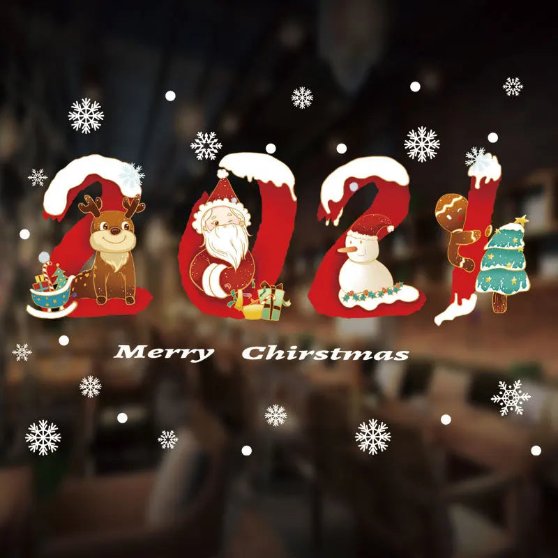 Festive Christmas Window Clings: Snowflakes & Santa - Image 18