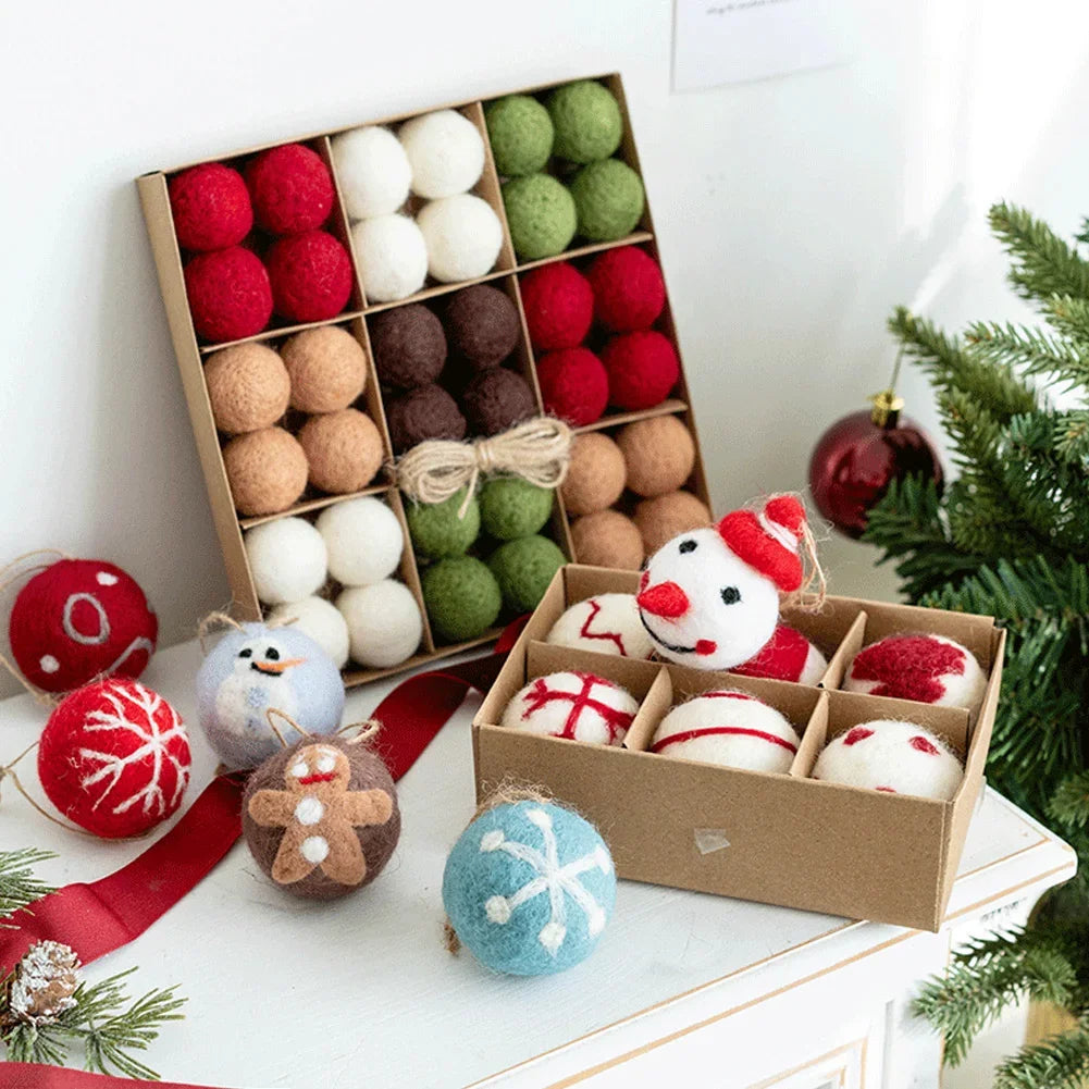Creative DIY Wool Felt Ball Christmas Ornaments