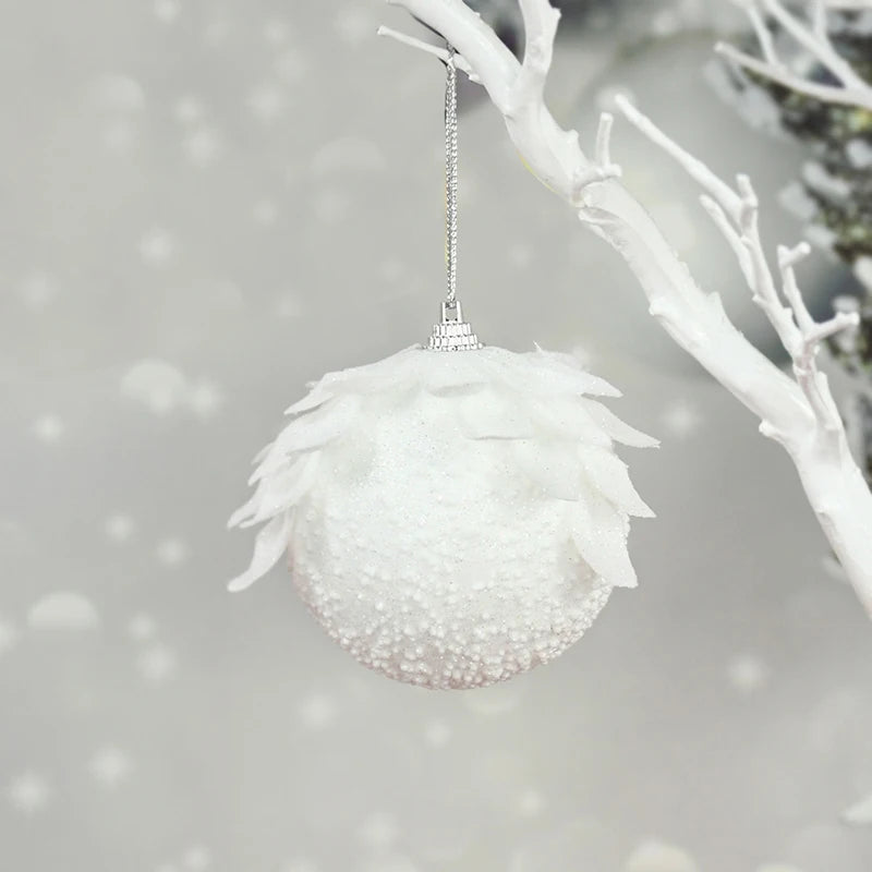 Shatterproof White Foam Christmas Tree Ornaments - Image 13