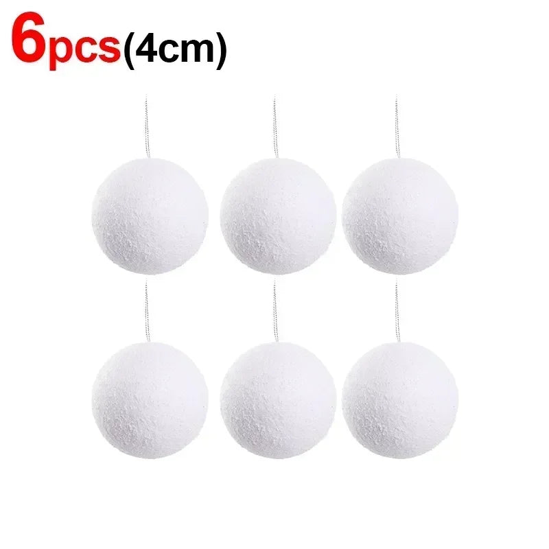 Snowy White Foam Christmas Balls for Festive Decor - Image 10