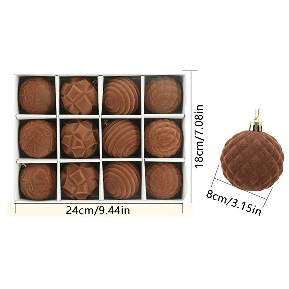 Vibrant Velvet Christmas Ball Ornaments for Trees - Image 8