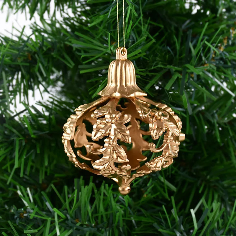 Elegant Gold Star Hollow Ball Christmas Ornaments - Image 13