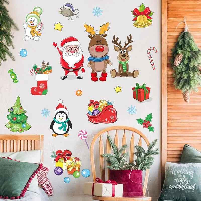 Festive Santa Claus Static Window Clings for Holidays - Image 4