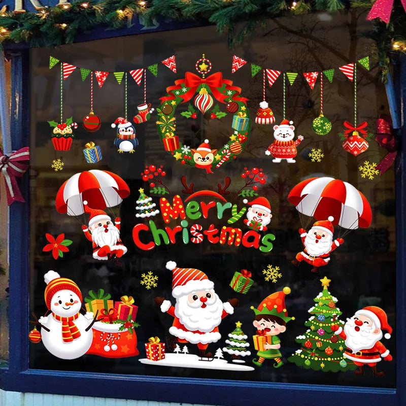 Festive Santa Claus Window Clings for Christmas Cheer - Image 16