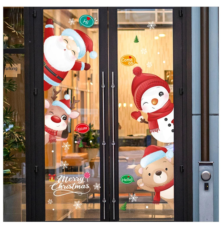 Festive Snowman & Deer Christmas Window Stickers - Image 8