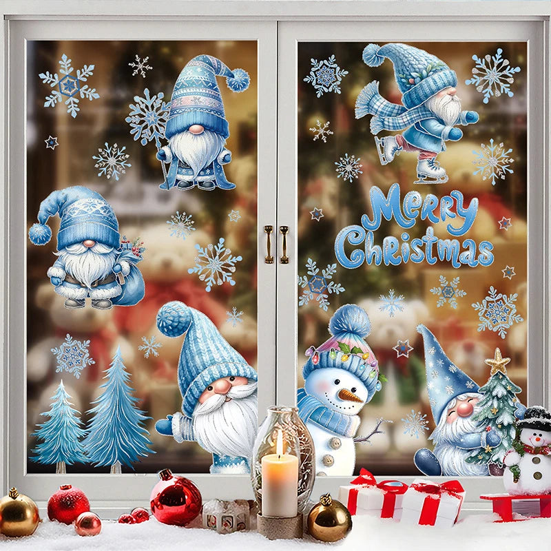 Festive Christmas Window Stickers: Snowmen & Snowflakes