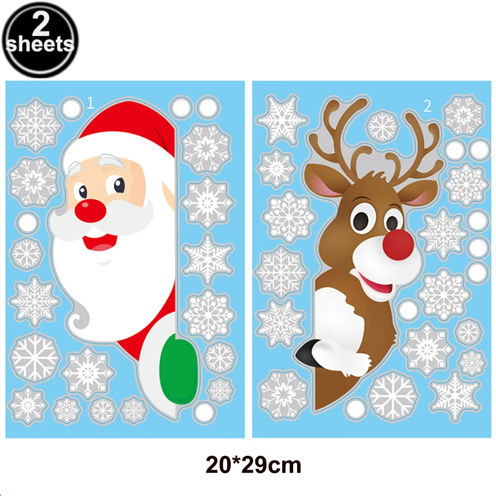 Festive Santa & Snowman Reusable Window Clings - Image 19