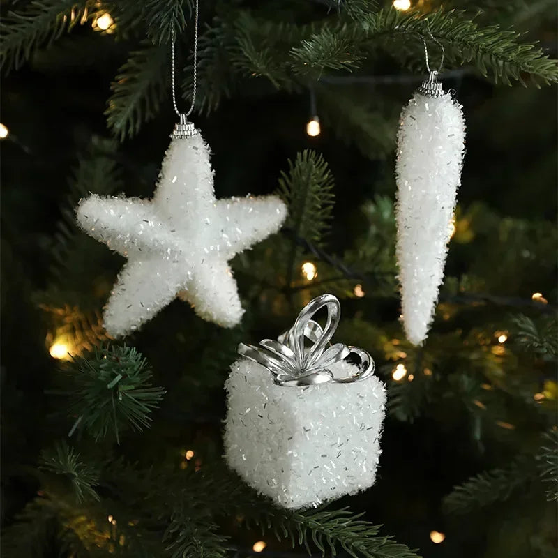 Snowy White Foam Christmas Tree Hangings - Image 7