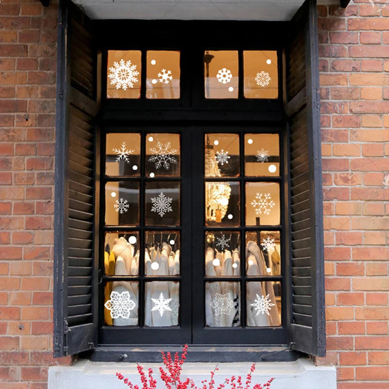 37pcs Glitter Snowflake Window Clings for Christmas - Image 10