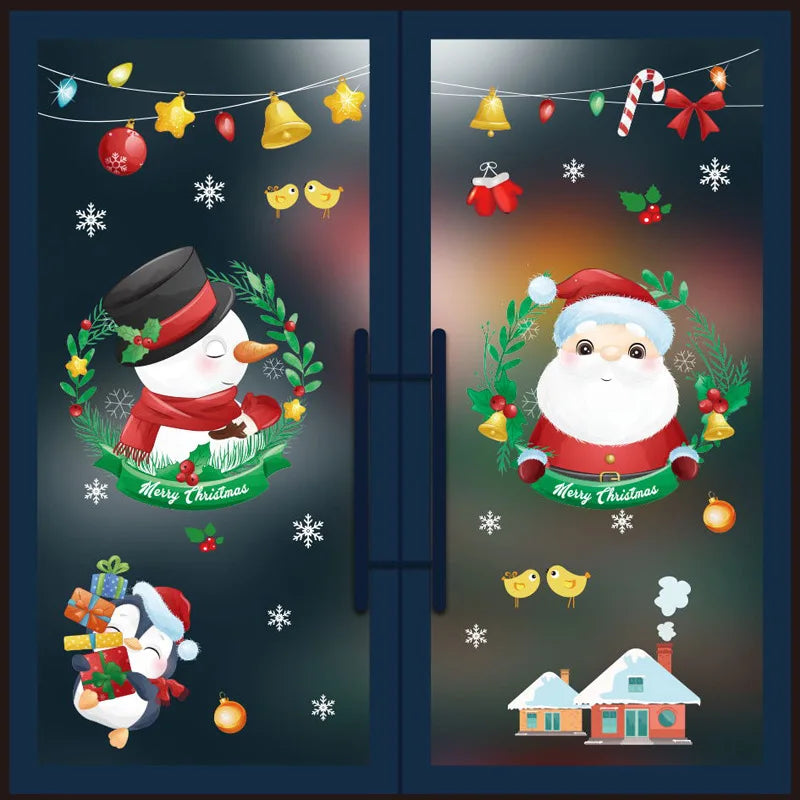 Festive Christmas Window Clings: Snowflakes & Santa - Image 5
