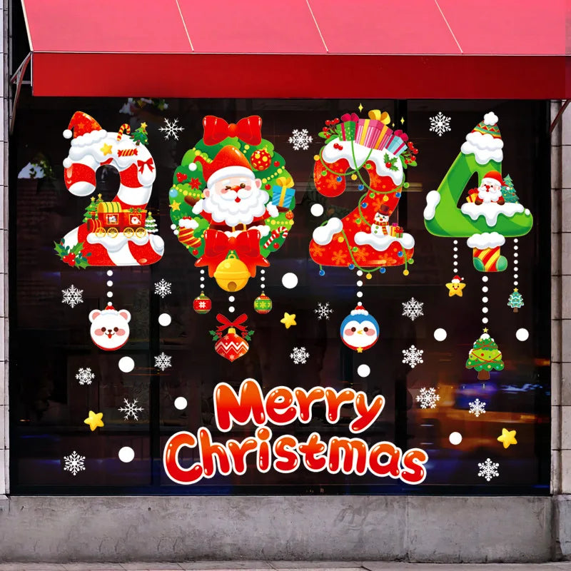 Festive Santa Claus Window Clings for Christmas Cheer - Image 41
