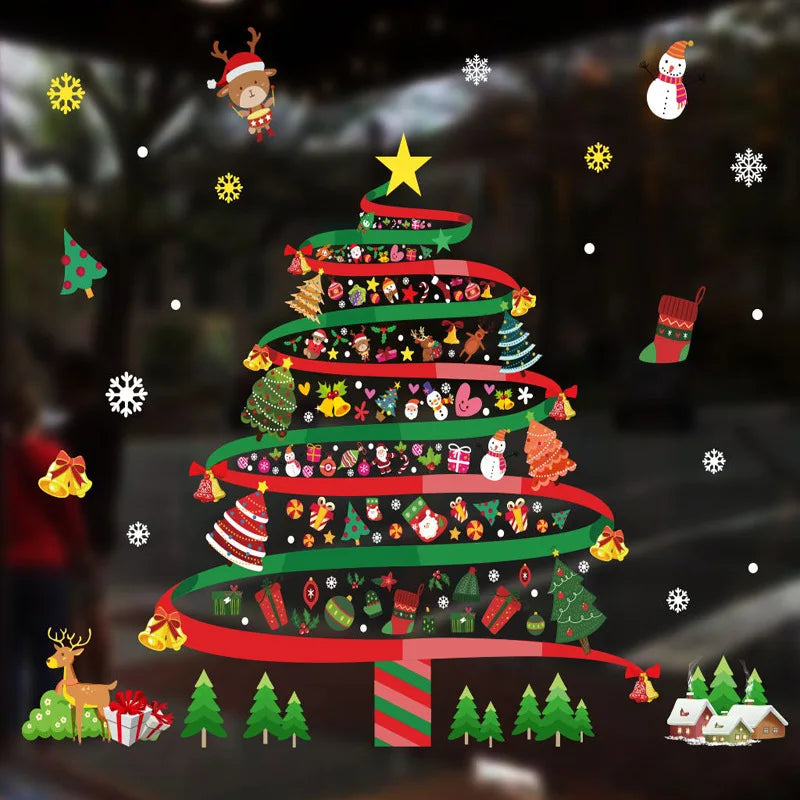 Festive Christmas Window Clings: Snowflakes & Santa - Image 15