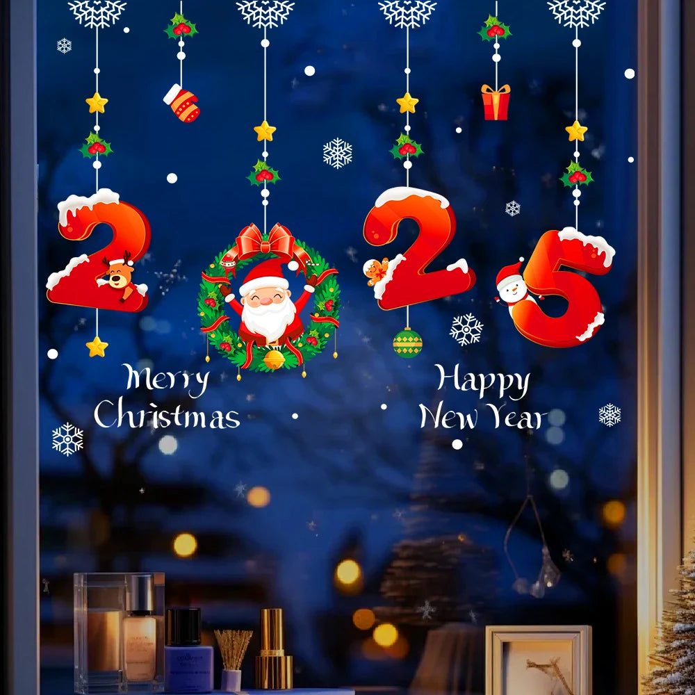 Festive Santa & Snowman Static Cling Stickers - Image 11