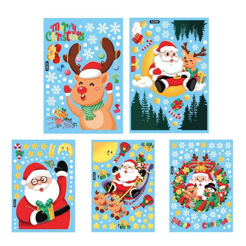 Festive Santa Claus Window Clings for Christmas - Image 7
