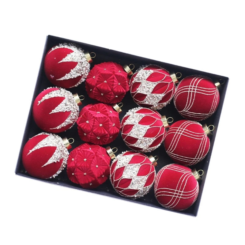 Set of 12 Soft Flocking Christmas Sphere Ornaments - Image 7