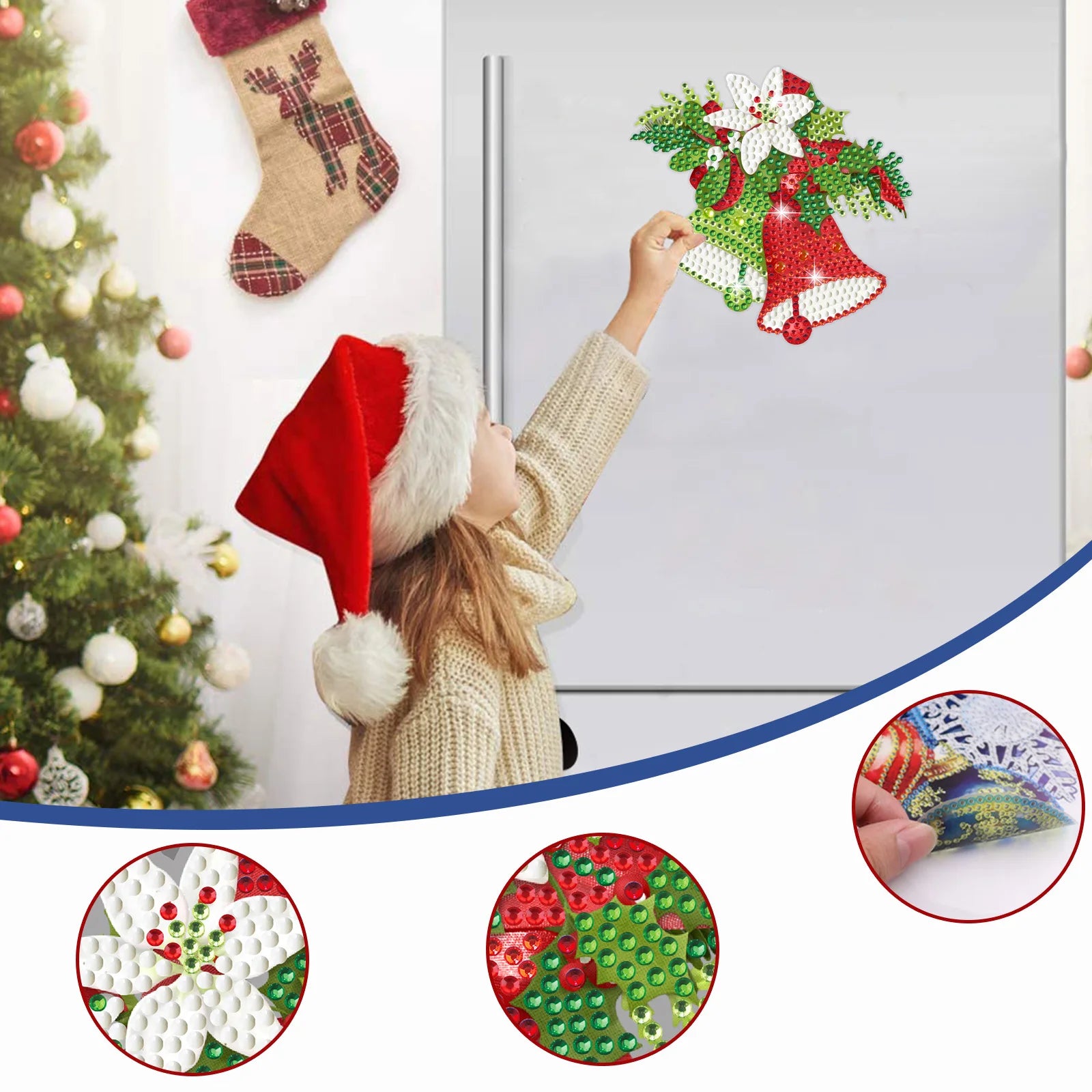Christmas Bells DIY Diamond Window Clings - Image 5