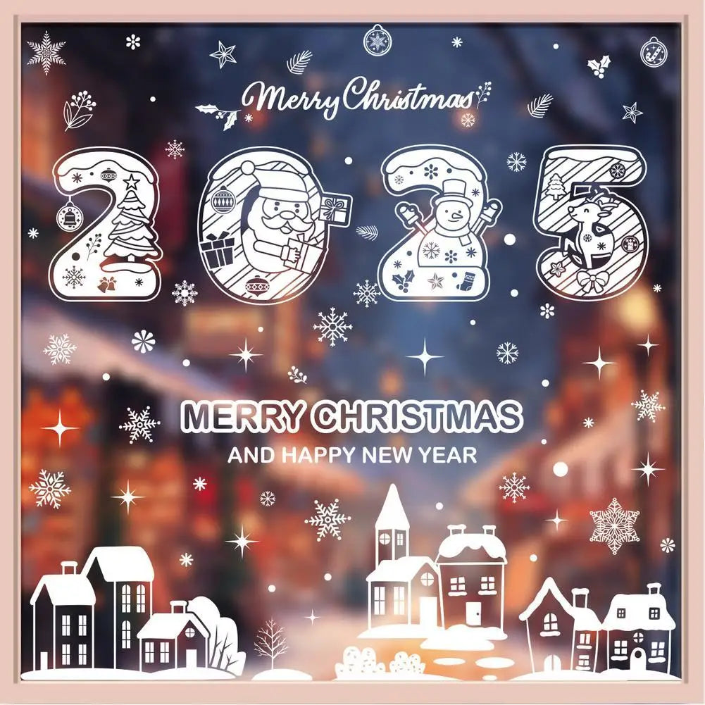 Festive Stained Glass Window Clings for Christmas
