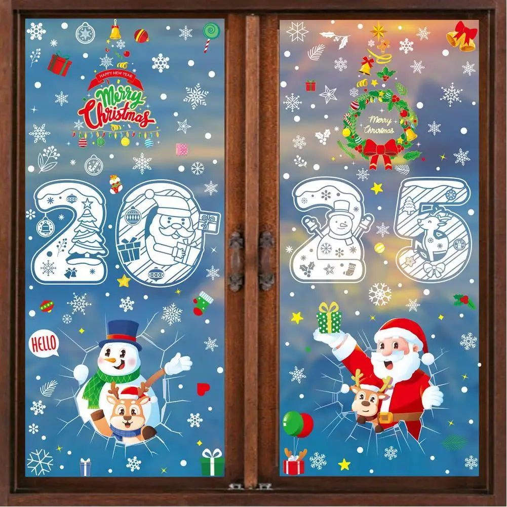 Festive Stained Glass Window Clings for Christmas - Image 18