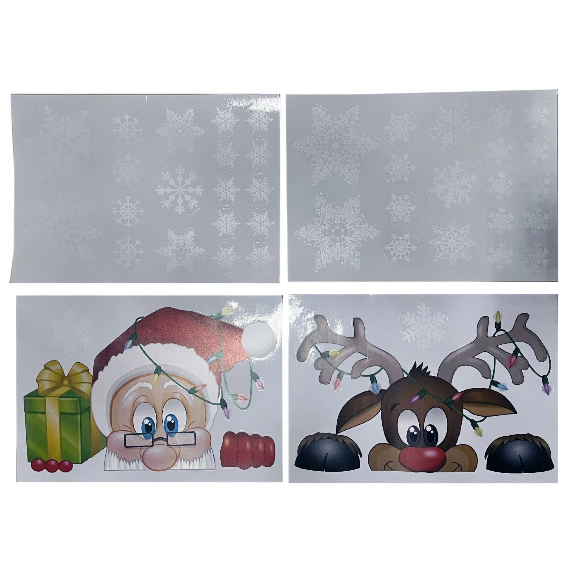 Christmas Snowflake Window Clings & Santa Decor - Image 9