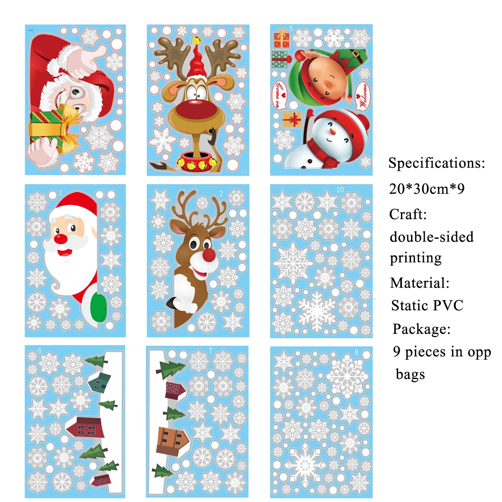 Festive Santa Gnome Window Cling Decor - Image 21