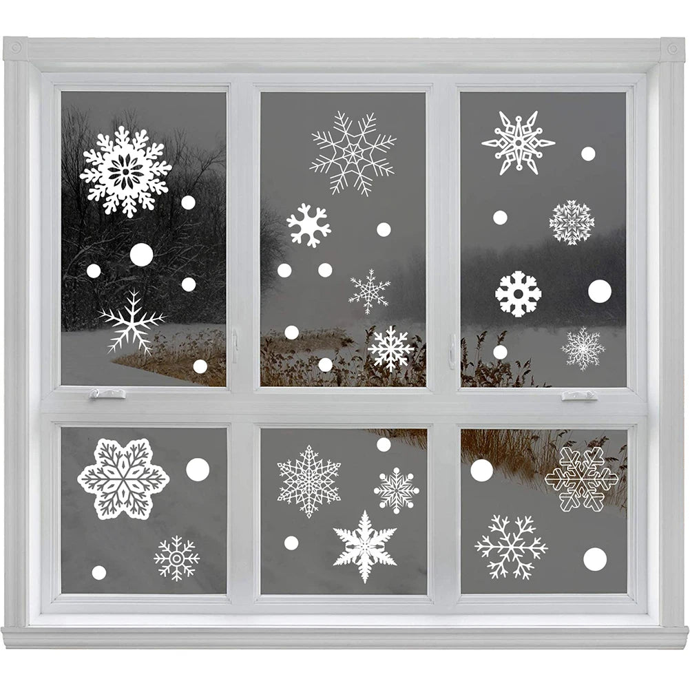 37pcs Sparkling Snowflake Window Clings for Christmas - Image 3
