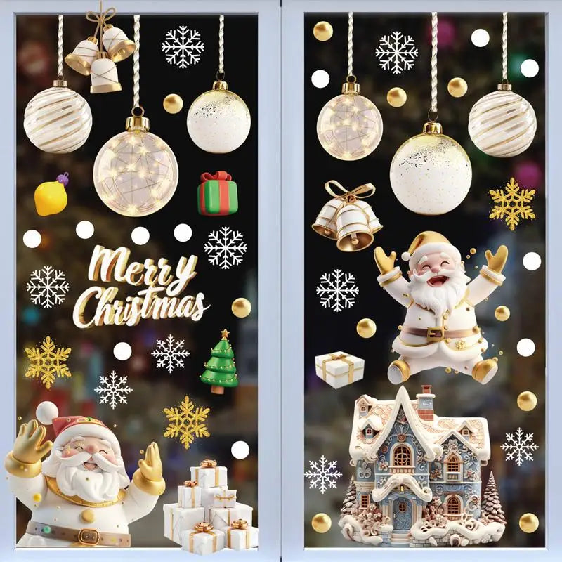 Festive Double-Sided Merry Christmas Window Clings - Image 4