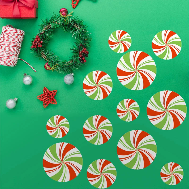 12pcs Christmas Candy & Snowflake Window Clings - Image 9