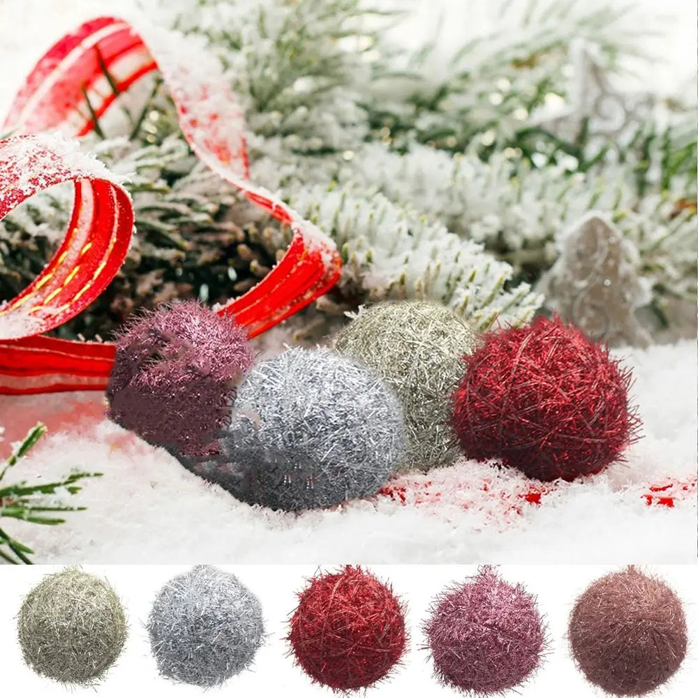 Glittering Silk Foam Christmas Decoration Balls - 5cm - Image 7