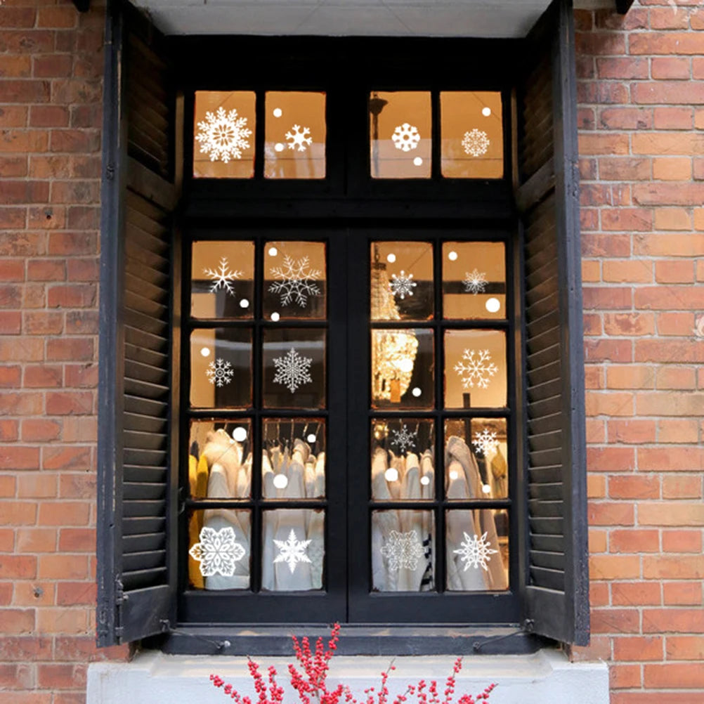 37pcs Glitter Snowflake Window Clings for Christmas - Image 6